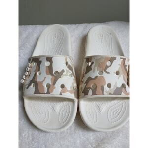 Crocs Iconic Comfort Women's Camo With Jibbitz Charms Slides Sandals W6/M4